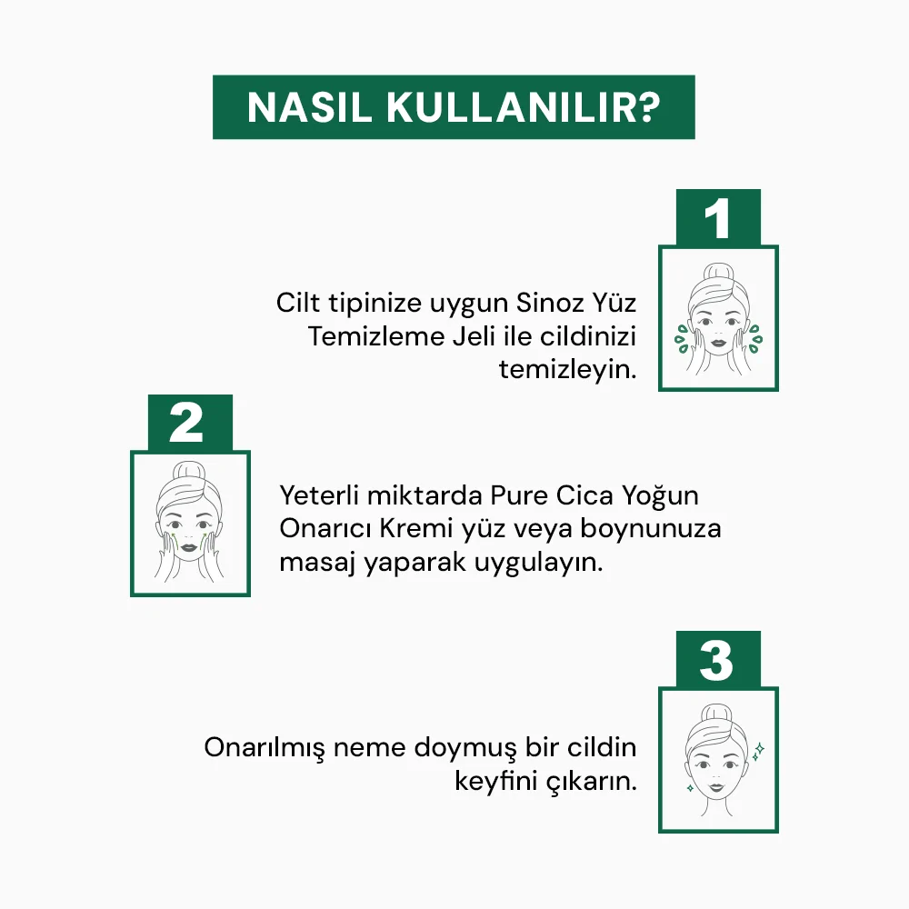 Sinoz Pure Cica Yoğun Onarıcı Yatıştırıcı Nemlendirici Bakım Kremi 50 ml