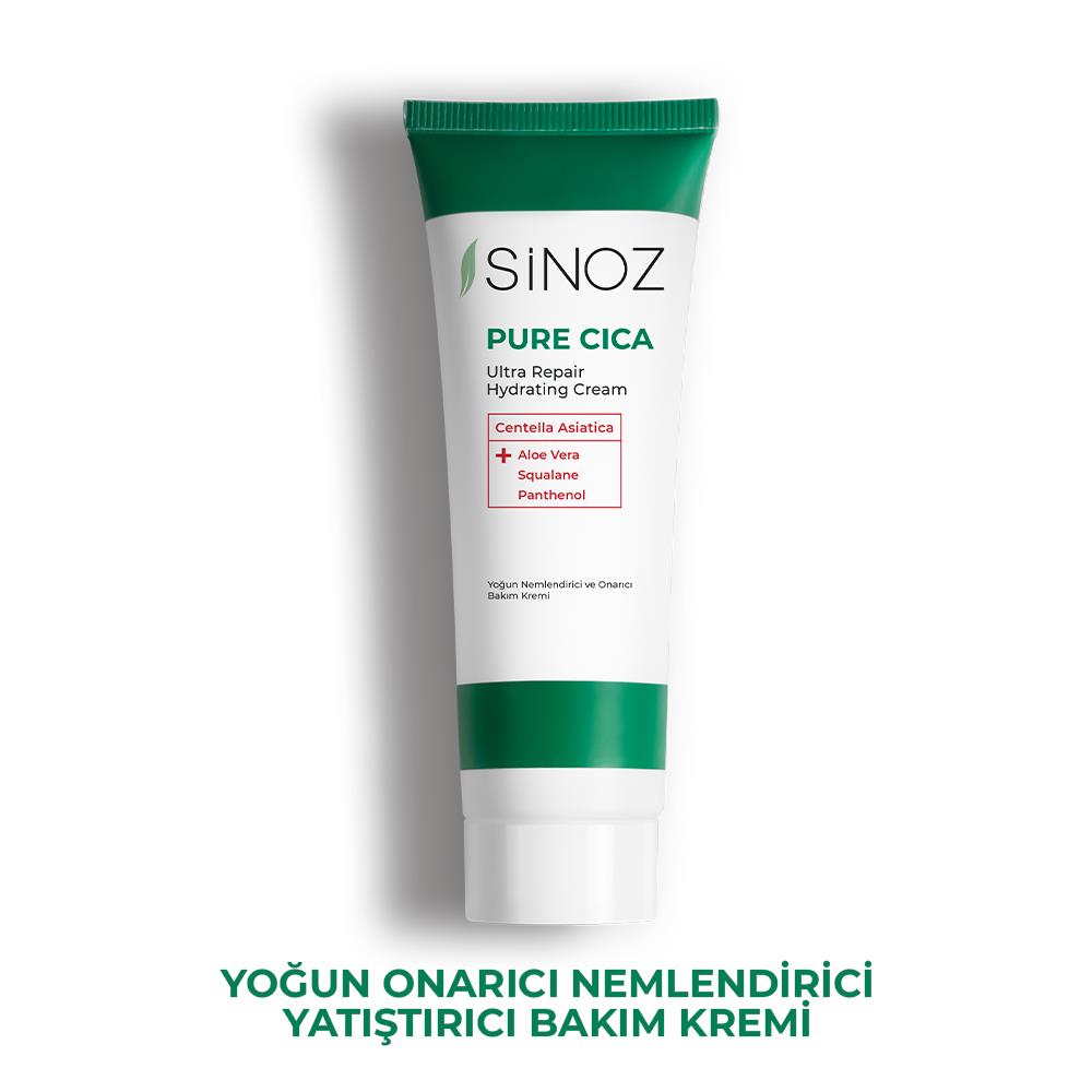 Sinoz Pure Cica Yoğun Onarıcı Yatıştırıcı Nemlendirici Bakım Kremi 50 ml Tahriş Olmuş Hasarlı Ciltler İçin