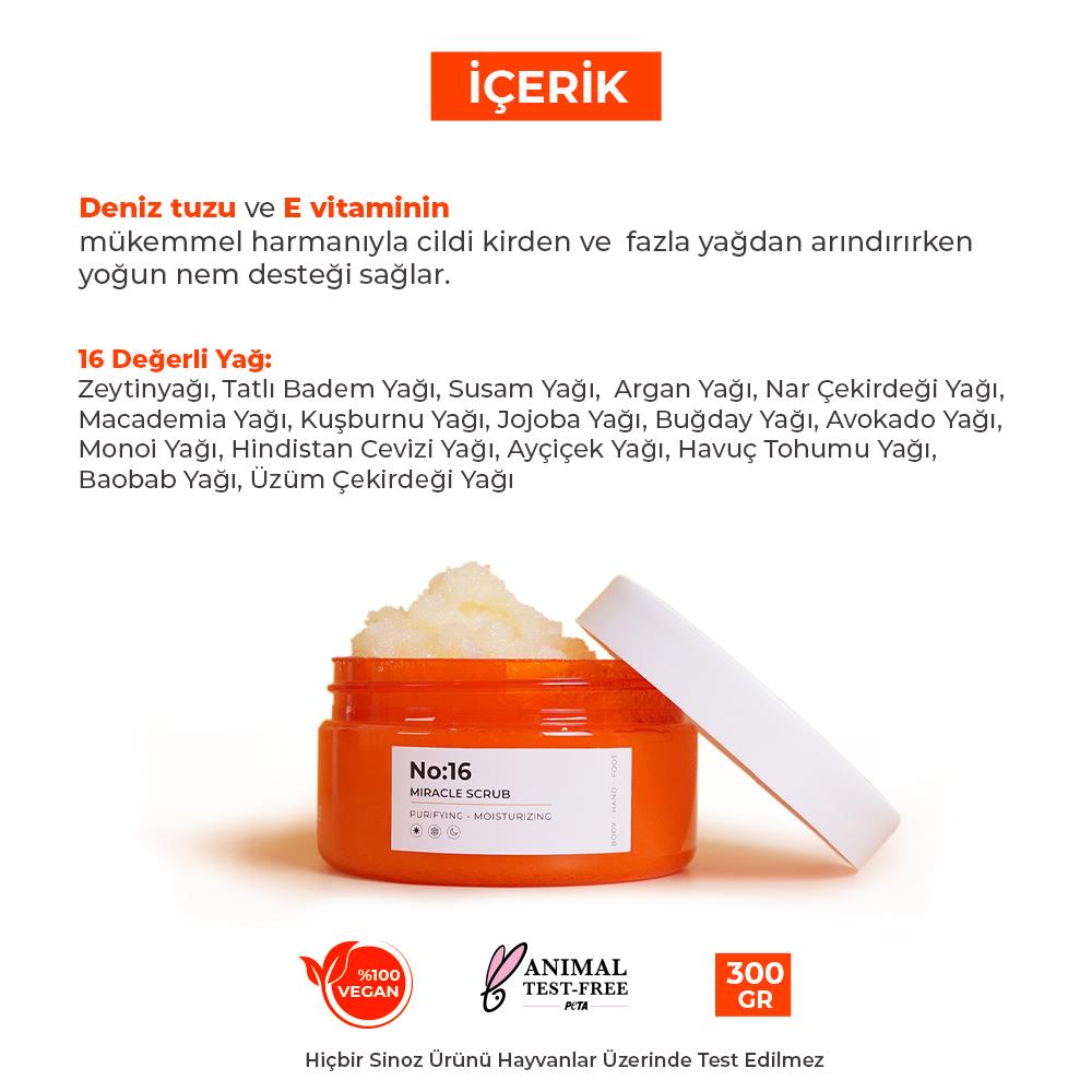 Sinoz No:16 Yoğun Nemlendirici, Besleyici ve Arındırıcı Vücut Peelingi 300 gr