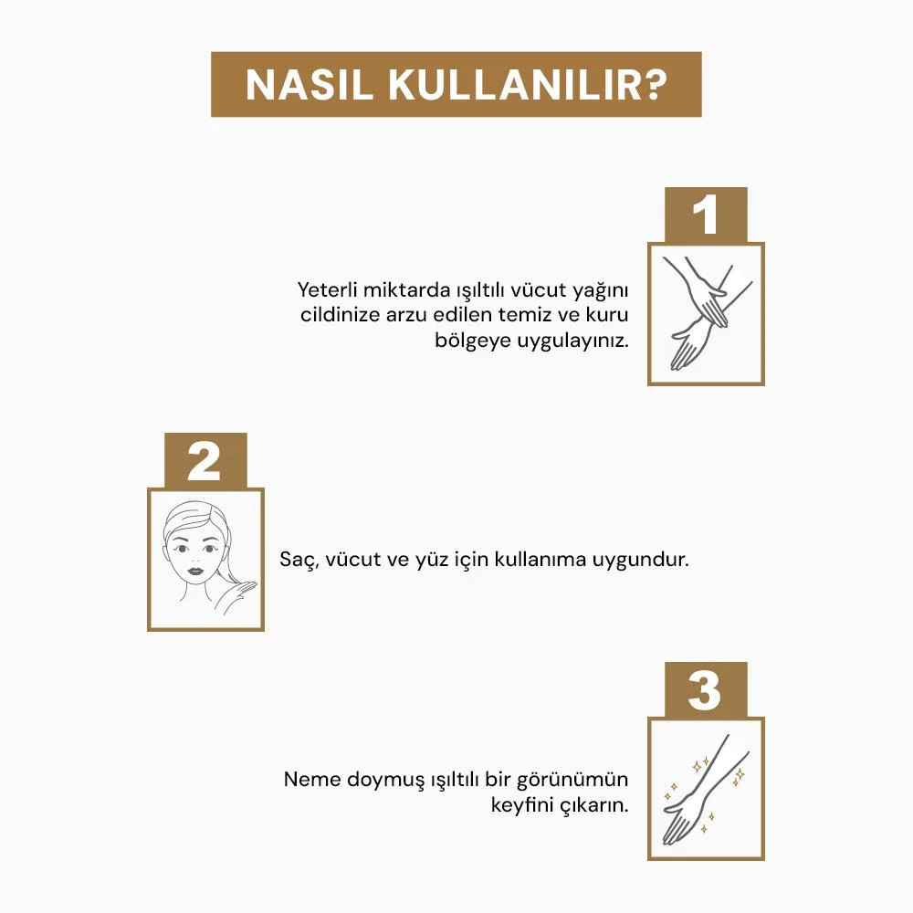 Sinoz No:16 Mucizevi Işıltılı Vücut Bakım Yağı - Parıltılı Nemlendirici Bakım 100 ml