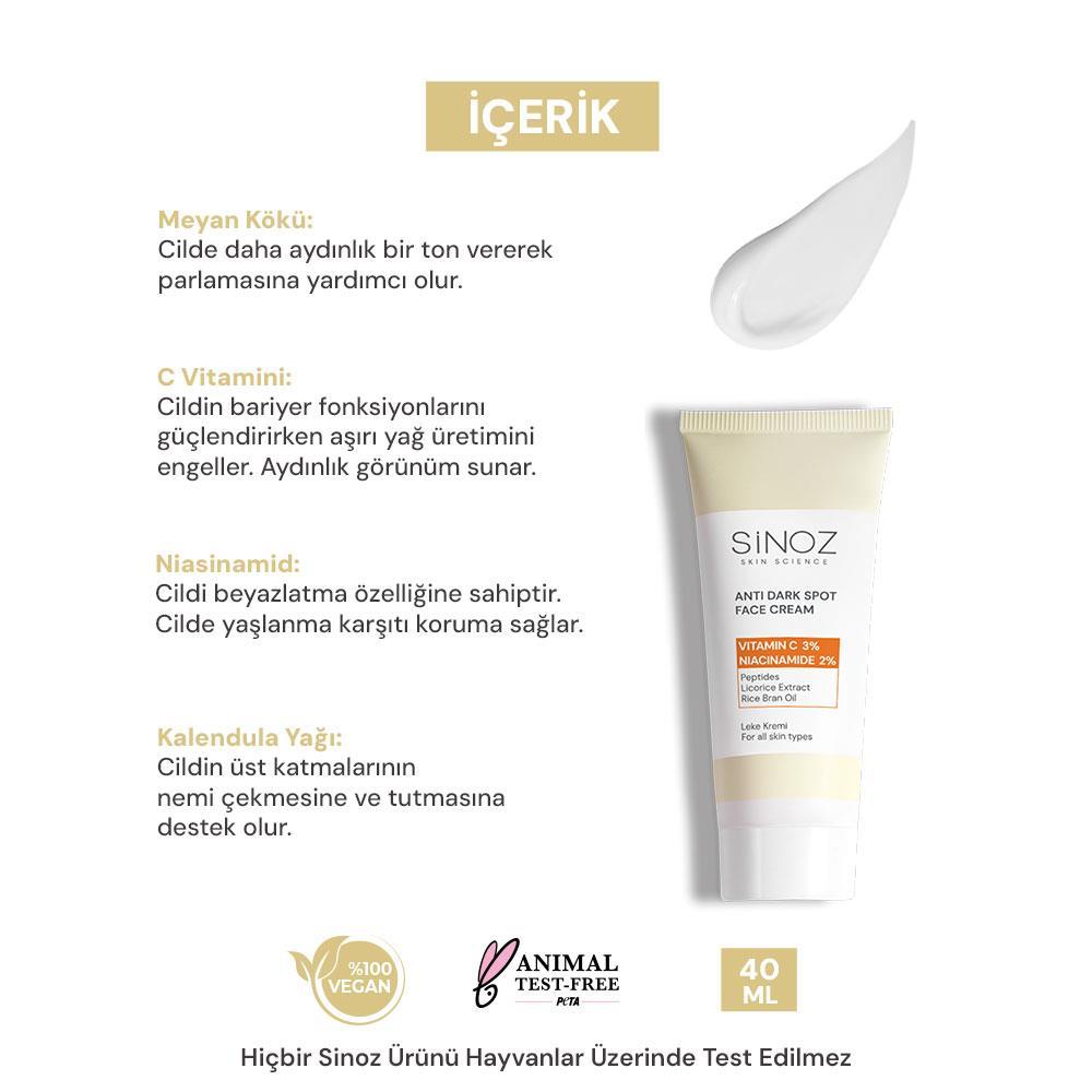 Sinoz Leke Kremi (Vitamin C 3% + Niacinamide 2%) 40 ml