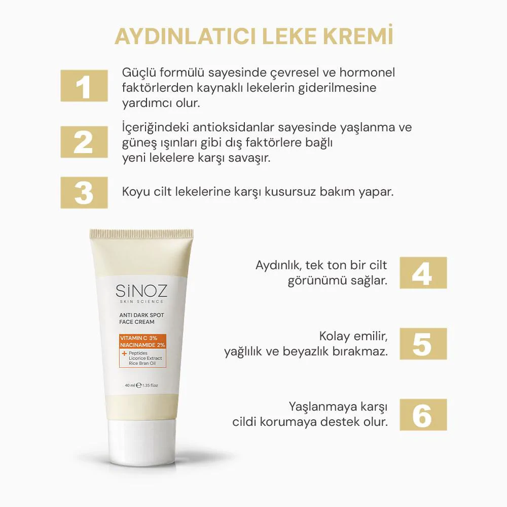 Sinoz Leke Kremi (Vitamin C 3% + Niacinamide 2%) 40 ml