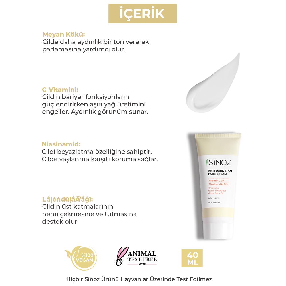 Sinoz Leke Kremi Vitamin C 3% + Niacinamide 2% 40 ml