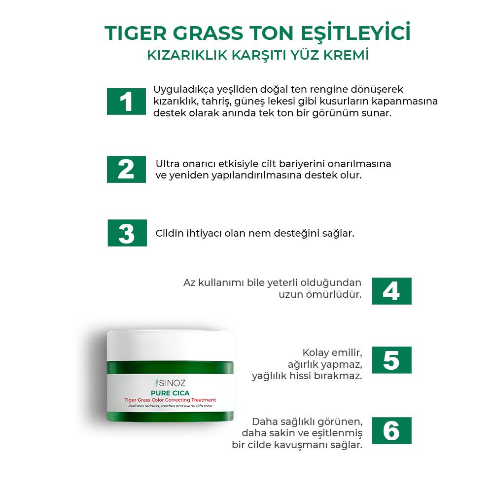  Pure Cica Tiger Grass Ton Eşitleyici Onarıcı Bakım Kremi + Pure Cica Onarıcı Bakım Kremi (2'li Set)