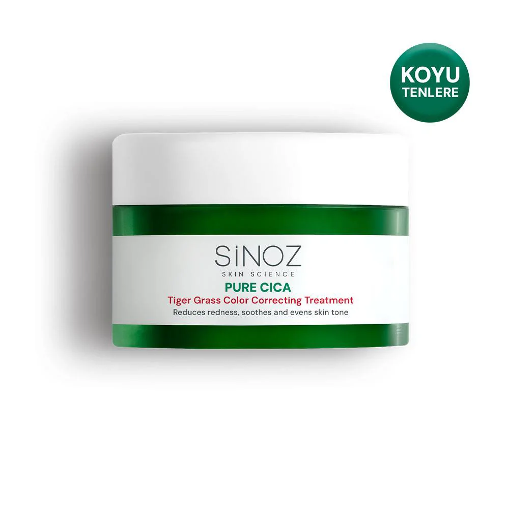 Sinoz Pure Cica Tiger Grass Anında Ton Eşitleyici Yoğun Onarıcı ve Kızarıklık Karşıtı Yüz Kremi 15 ml