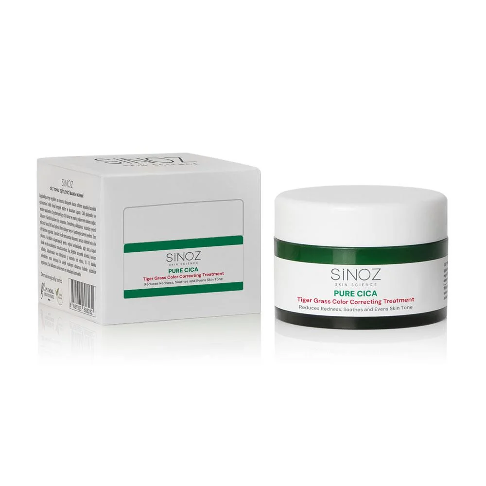 Sinoz Pure Cica Tiger Grass Anında Ton Eşitleyici Yoğun Onarıcı ve Kızarıklık Karşıtı Yüz Kremi 15 ml