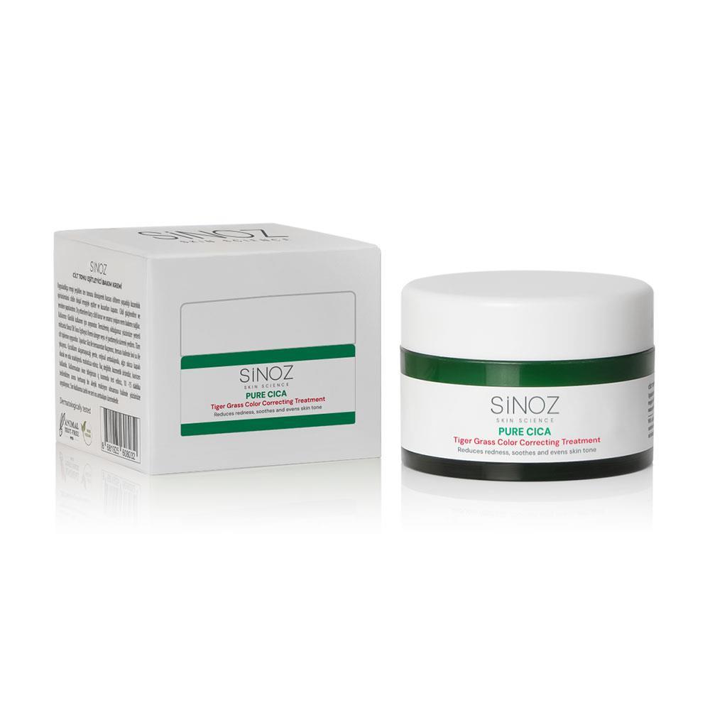 Sinoz Pure Cica Tiger Grass Anında Ton Eşitleyici Yoğun Onarıcı ve Kızarıklık Karşıtı Yüz Kremi 15 ml