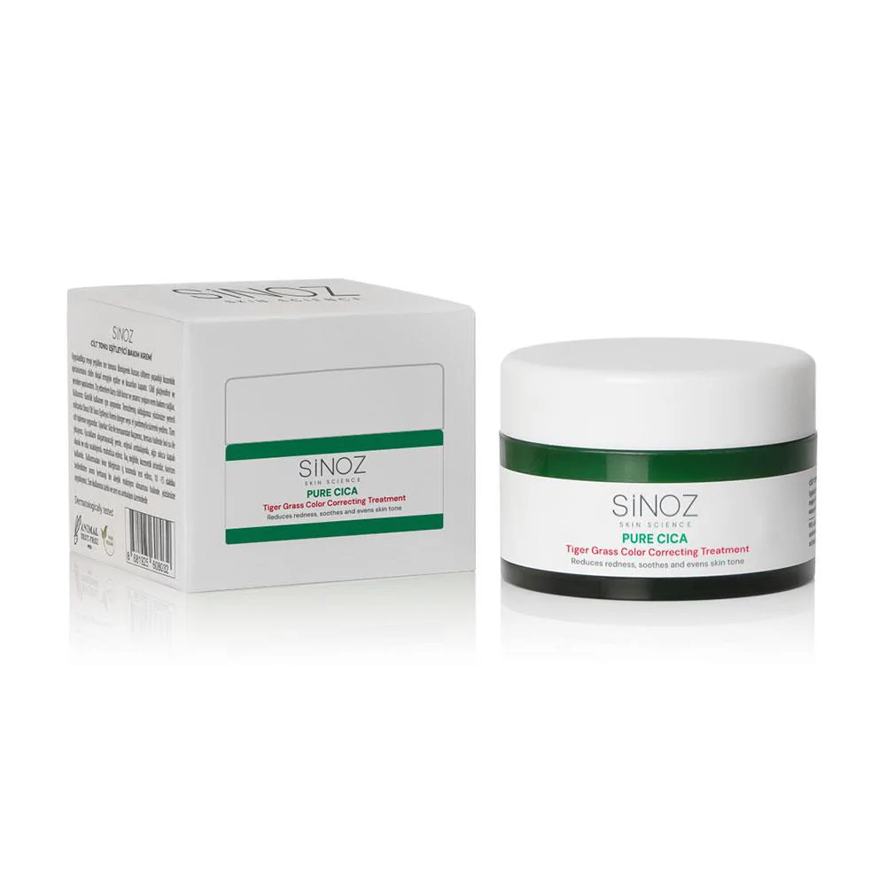 Sinoz Pure Cica Tiger Grass Anında Ton Eşitleyici Yoğun Onarıcı ve Kızarıklık Karşıtı Yüz Kremi 15 ml