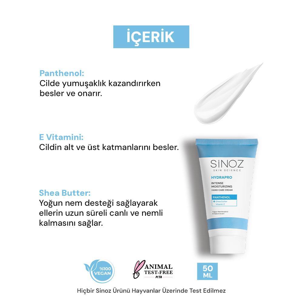Sinoz Hydrapro Yoğun Nemlendirici El Bakım Kremi 50 ml