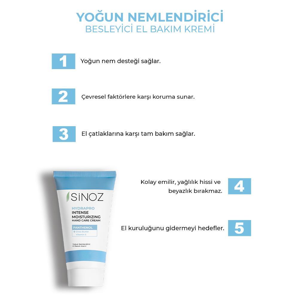 Sinoz Hydrapro Yoğun Nemlendirici El Bakım Kremi 50 ml