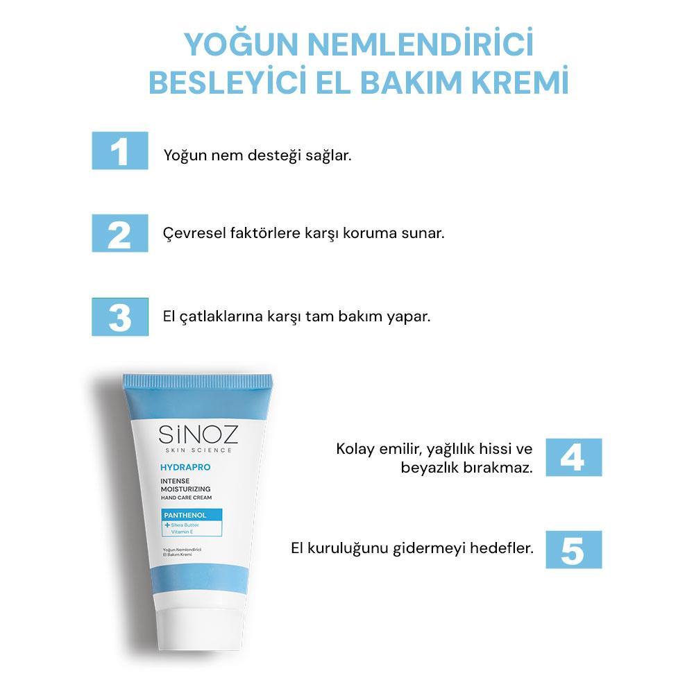 Sinoz Hydrapro Yoğun Nemlendirici El Bakım Kremi 50 ml