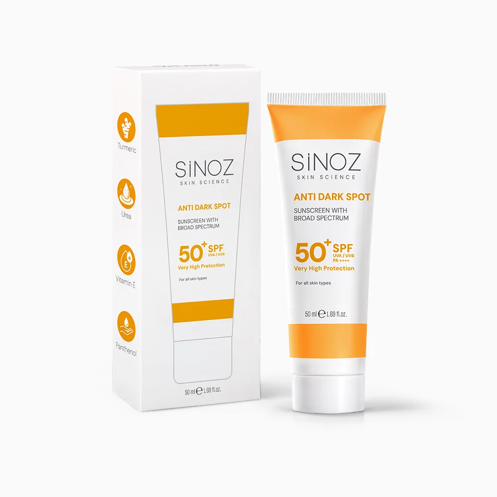 Sinoz Leke Karşıtı SPF50+ Güneş Kremi - Tüm Ciltler İçin 50 ml