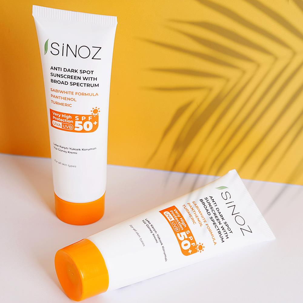 Sinoz Spf 50+ Leke Karşıtı Yüksek Koruyucu Yüz Güneş Kremi 50 ml Normal ve Kuru Ciltler İçin