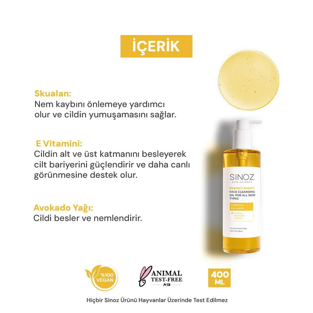 Sinoz Yüz Temizleme Yağı 400 ml