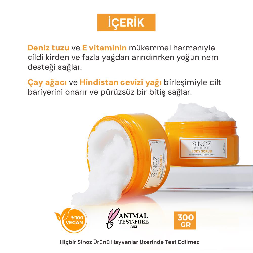 Sinoz Arındırıcı Nemlendirici Vücut Peelingi 300 gr