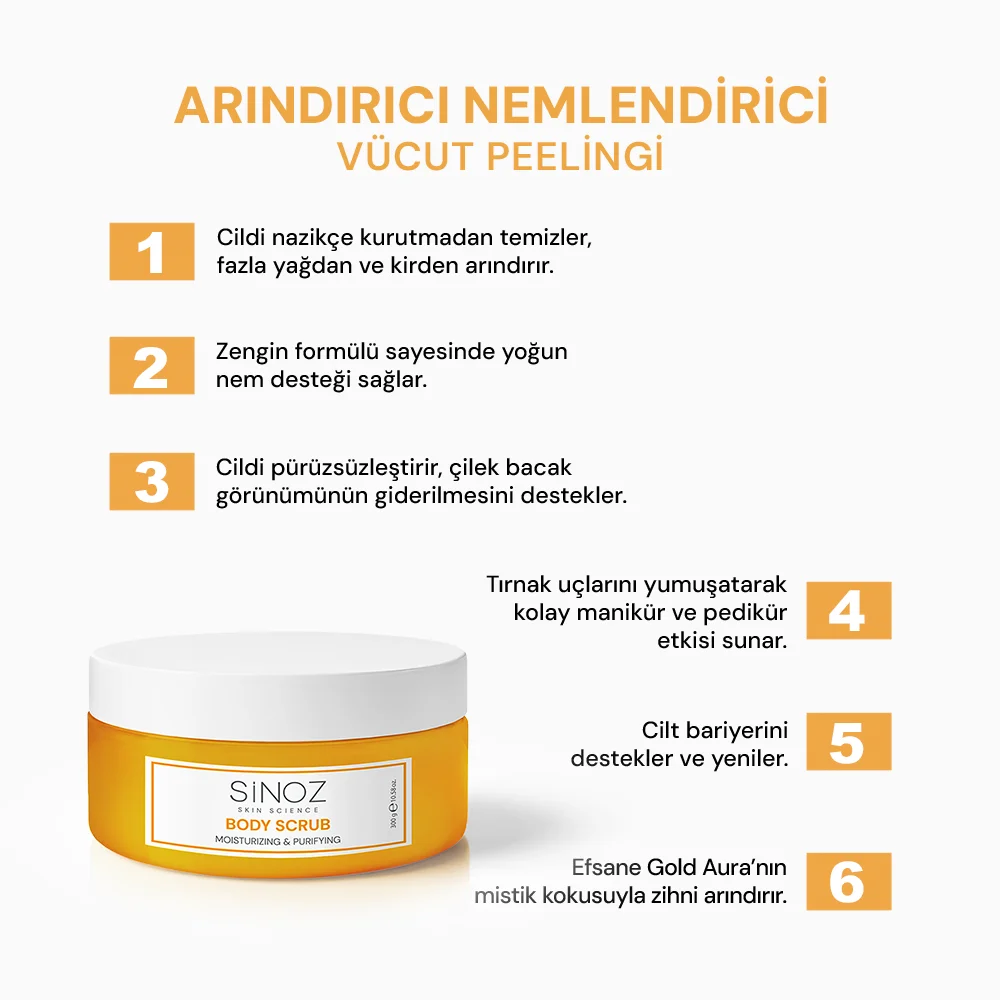 Sinoz Arındırıcı Nemlendirici Vücut Peelingi 300 gr