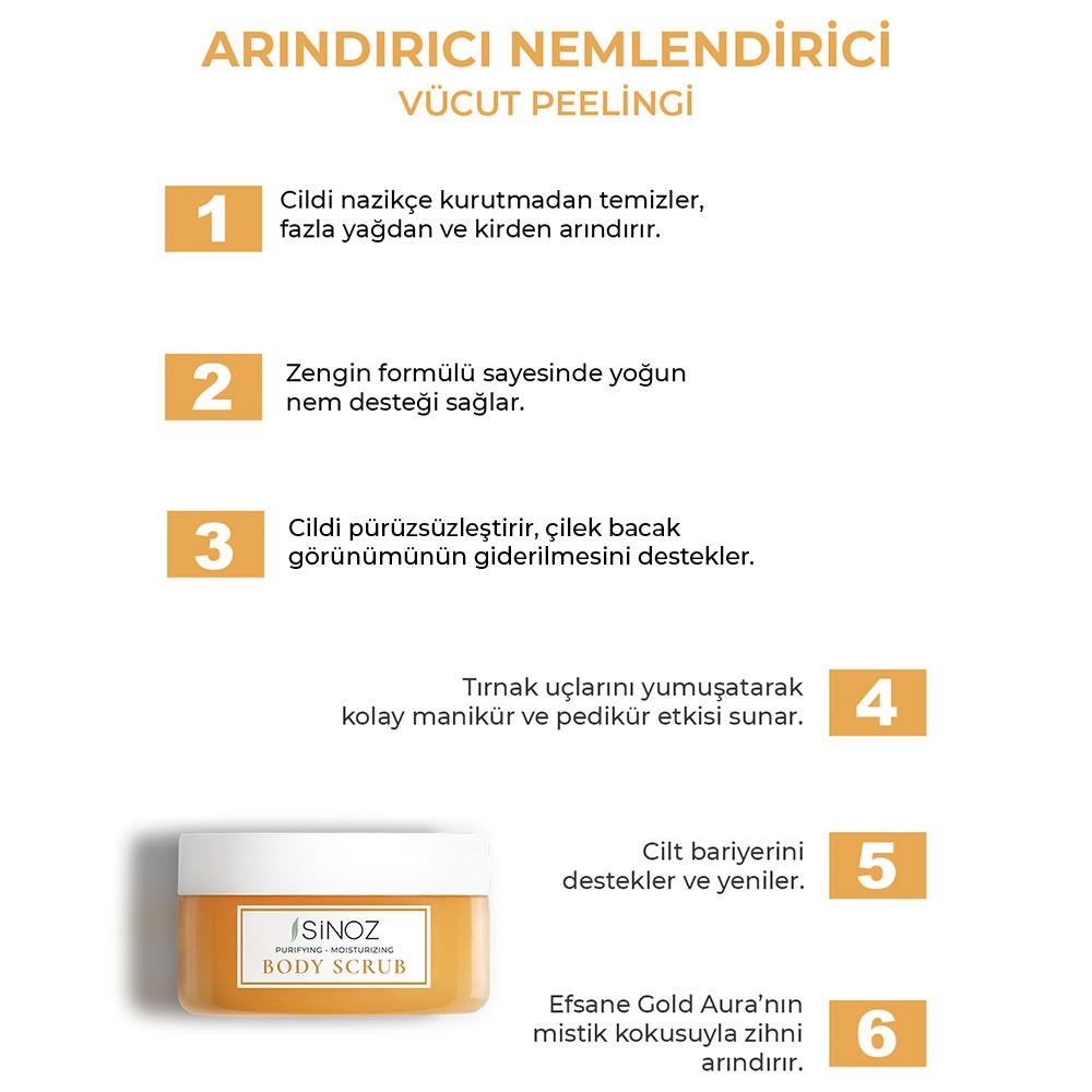 Sinoz Body Scrub Besleyici Arındırıcı Nemlendirici Vücut Peelingi 300 gr