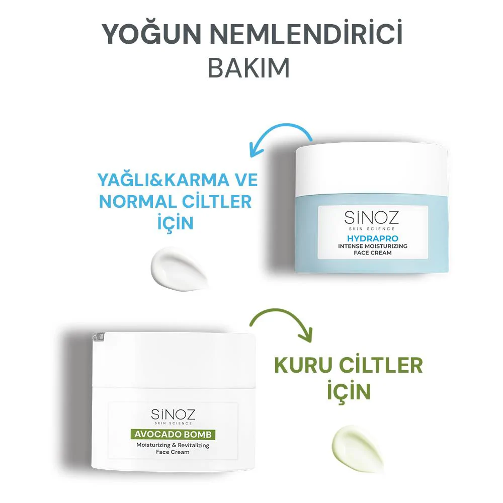 Sinoz Hydrapro Su Bazlı 72 Saat Yoğun Nemlendirici Yüz Bakım Kremi 50 ml 