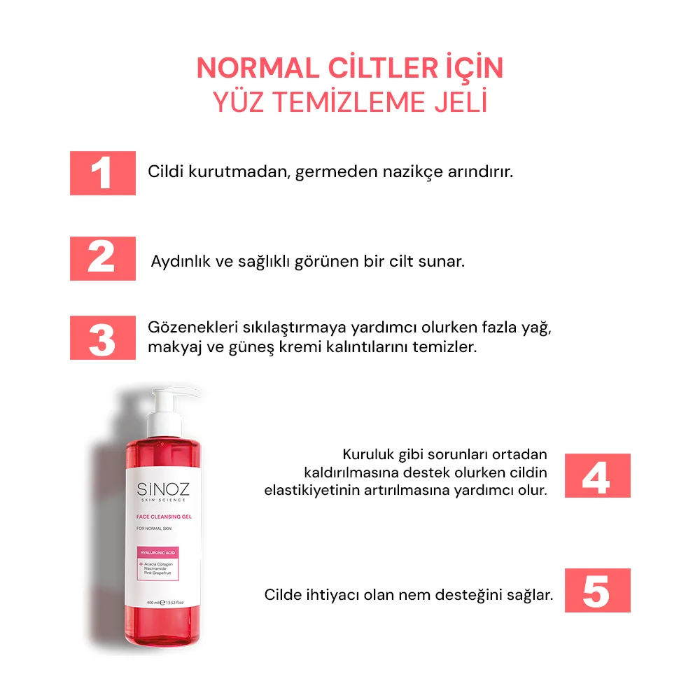 Sinoz Normal Ciltler için Yüz Temizleme Jeli 400 ml