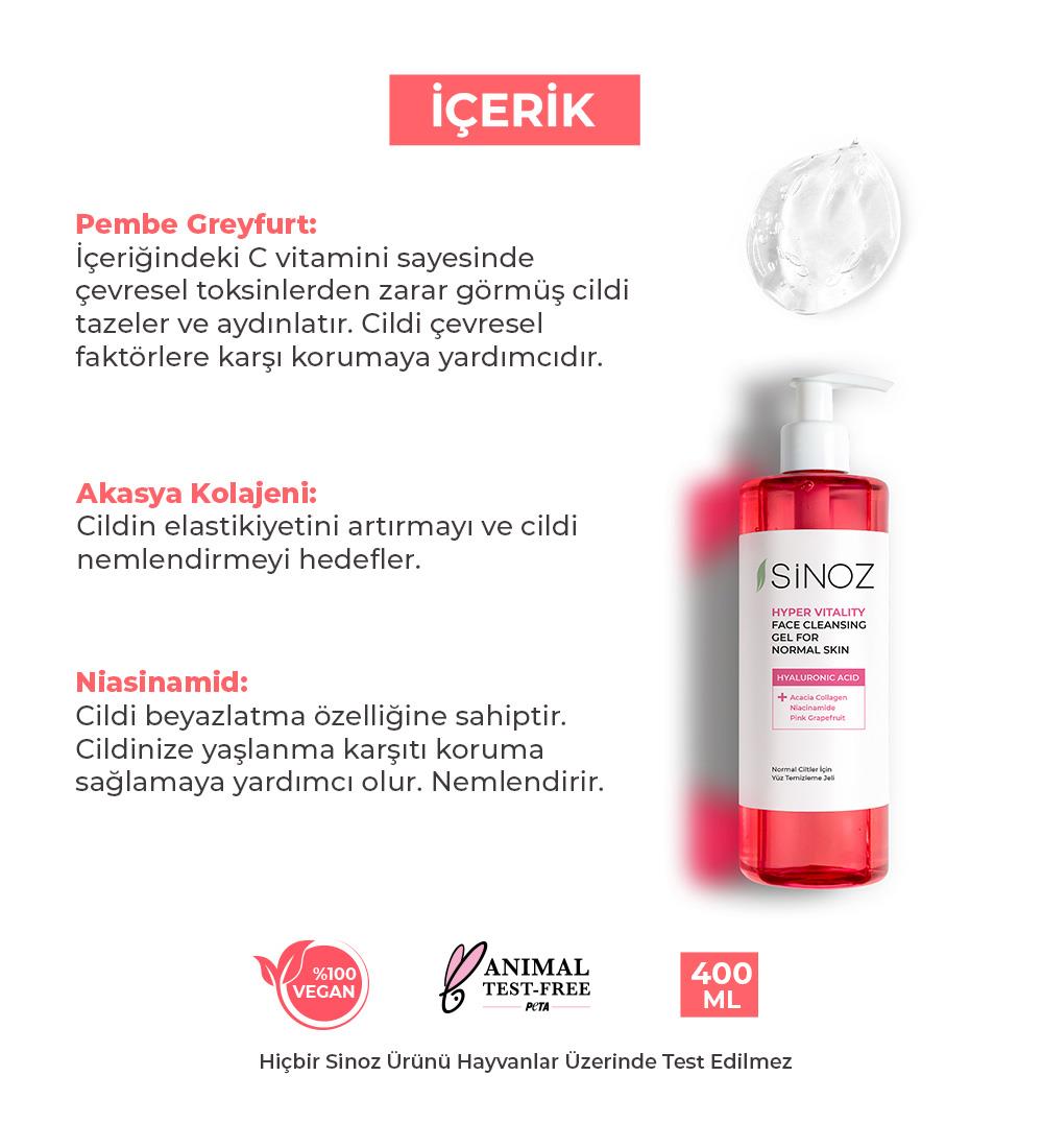 Sinoz Normal Ciltler için Yüz Temizleme Jeli 400 ml