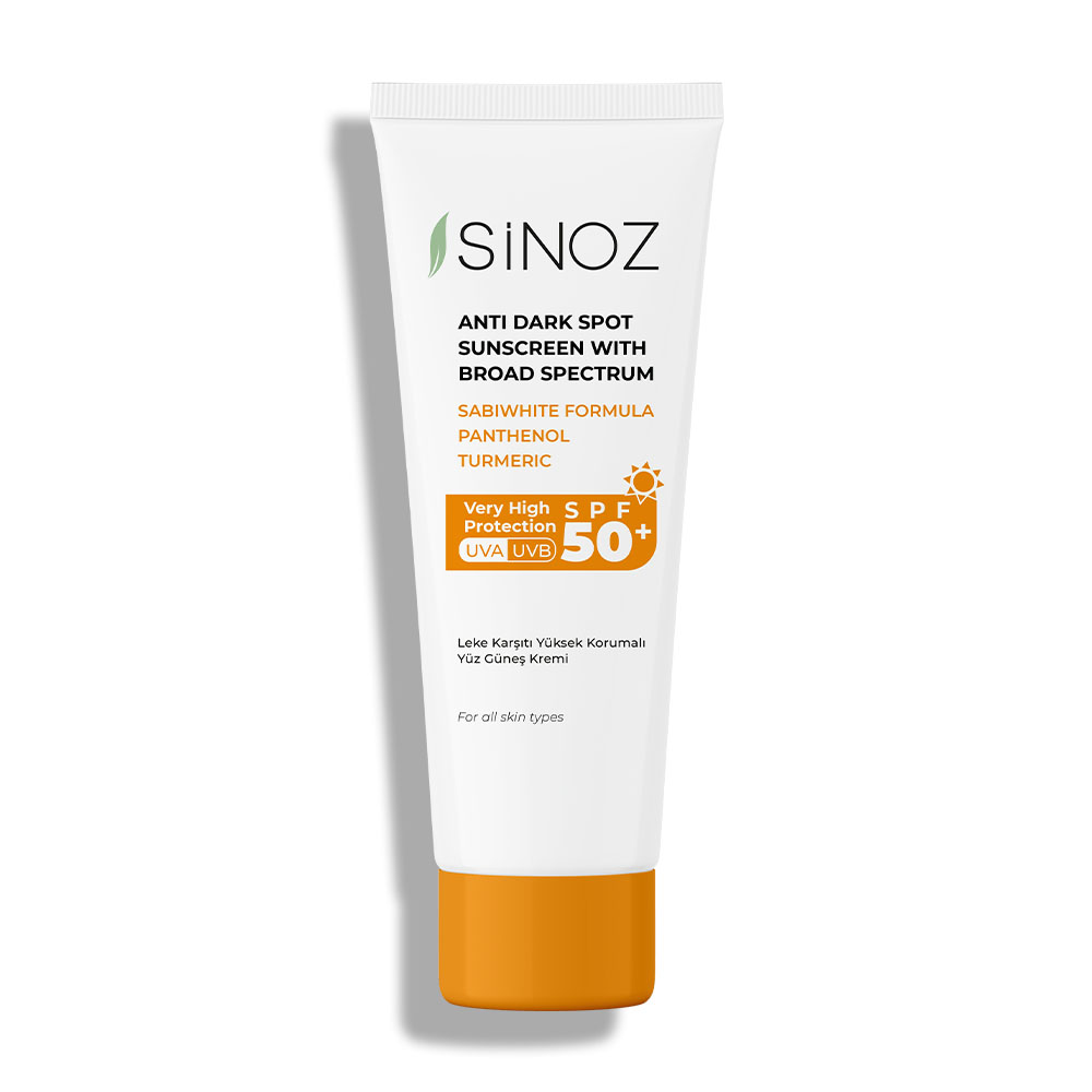 Sinoz Spf 50+ Leke Karşıtı Yüksek Koruyucu Yüz Güneş Kremi 50 ml Normal ve Kuru Ciltler İçin