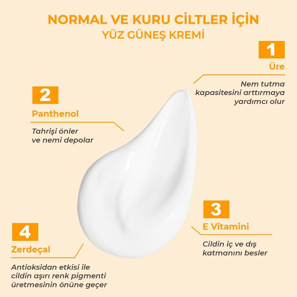 Sinoz Spf 50+ Leke Karşıtı Yüksek Koruyucu Yüz Güneş Kremi 50 ml Normal ve Kuru Ciltler İçin