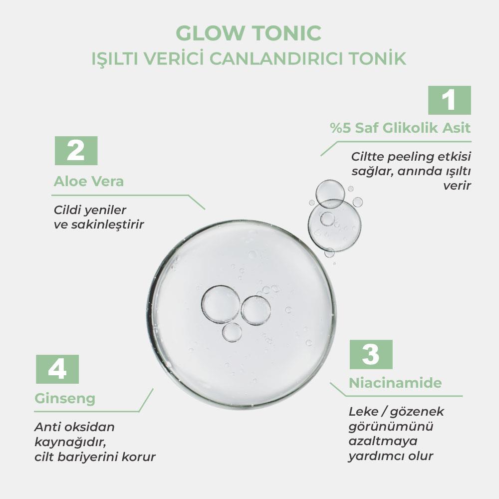 Sinoz Gözenek Sıkılaştırıcı Arındırıcı Canlandırıcı Peeling Etkili Glow Tonik Glycolic Acid %5 + Niacinamide %1 200 ml