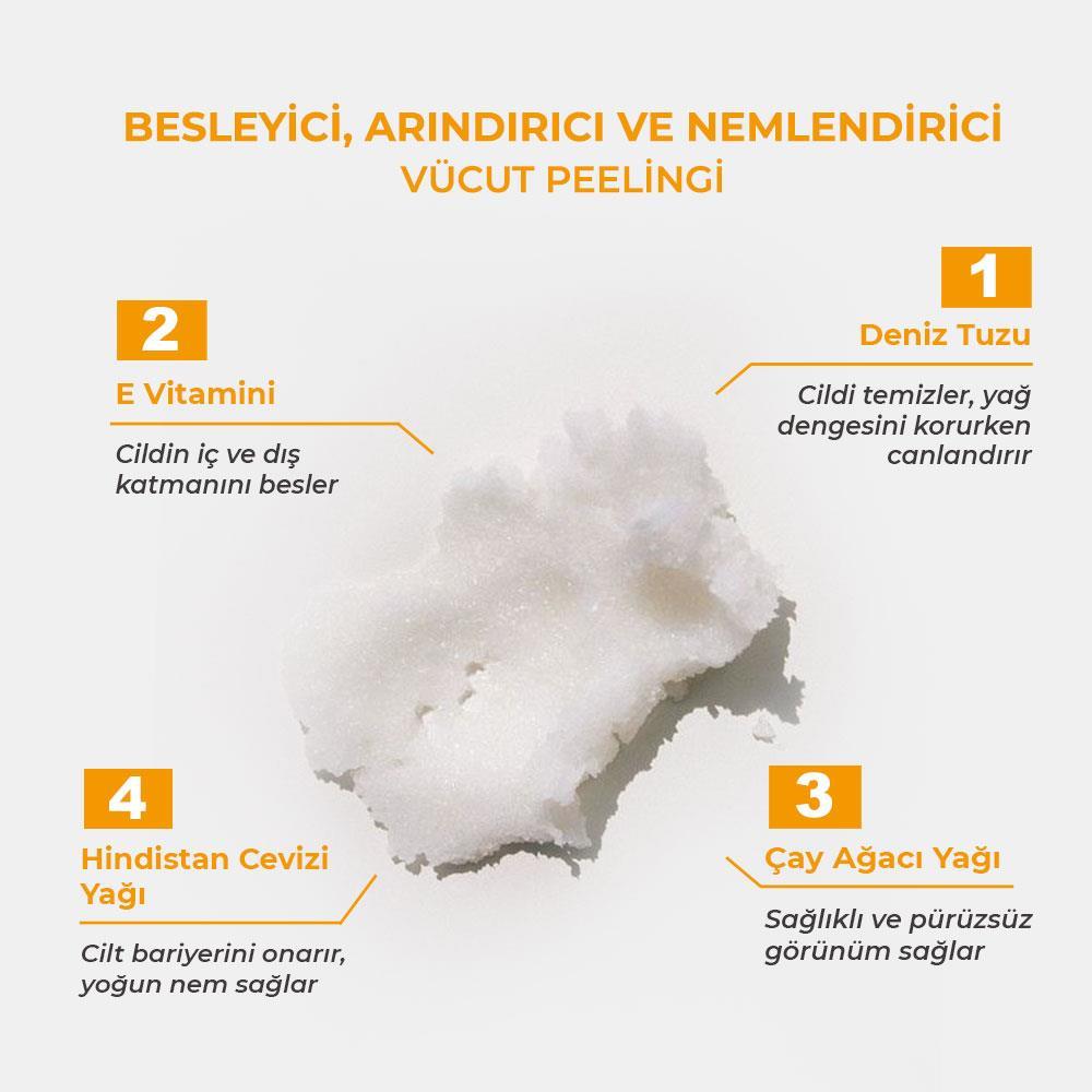 Sinoz Body Scrub Besleyici Arındırıcı Nemlendirici Vücut Peelingi 300 gr