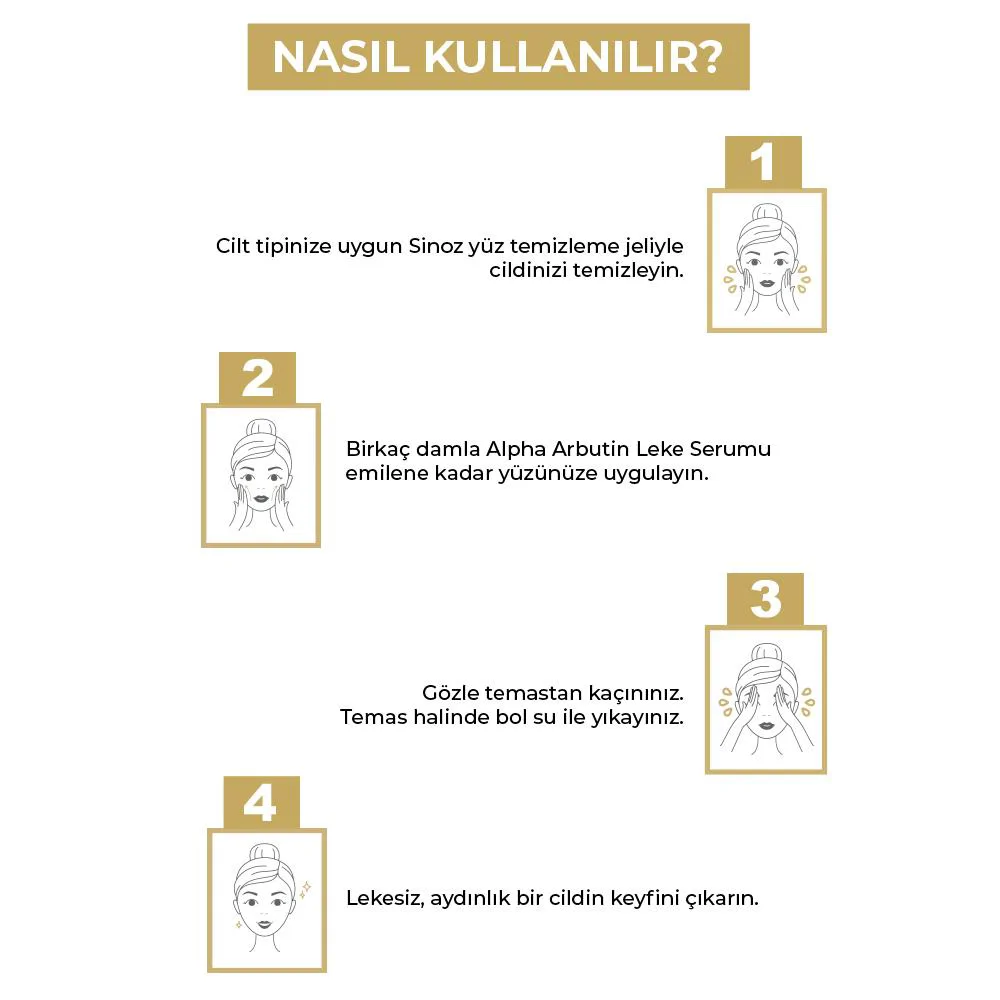Sinoz Koyu Leke Karşıtı Arbutin Cilt Serumu (Niacinamide 5% + Alpha Arbutin 2%) 30 ml