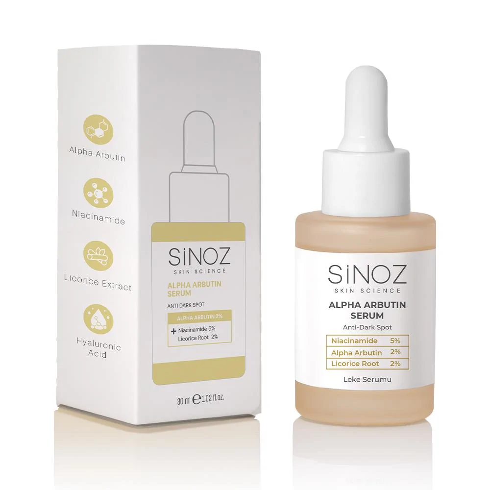 Sinoz Koyu Leke Karşıtı Arbutin Cilt Serumu (Niacinamide 5% + Alpha Arbutin 2%) 30 ml