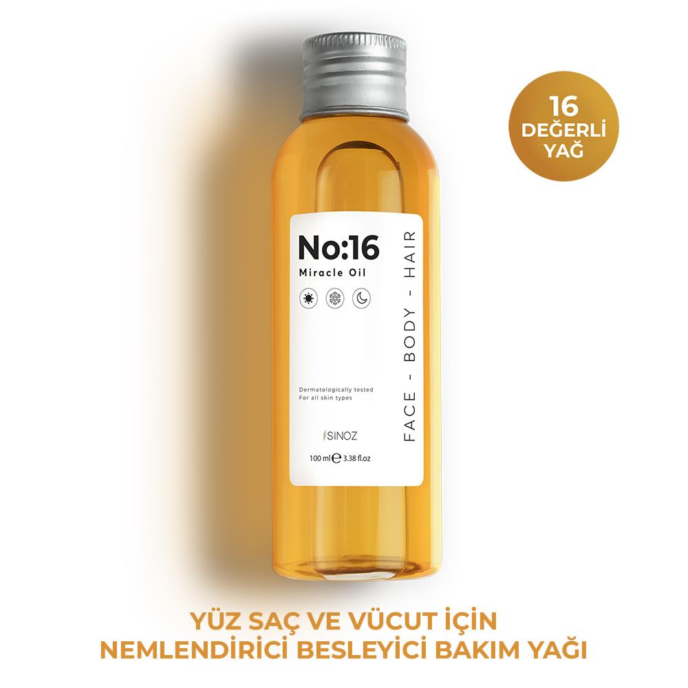 Sinoz No:16 Nemlendirici Besleyici Bakım Yağı  Yüz - Saç - Vücut 100 ml