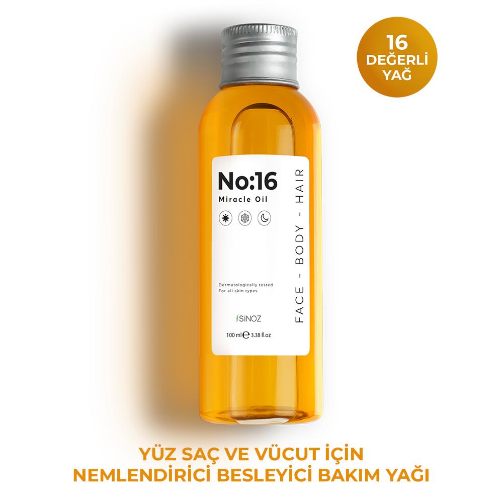 Sinoz No:16 Nemlendirici Besleyici Yenileyici Işıltı Verici Mucizevi Onarıcı Bakım Yağı 100 ml