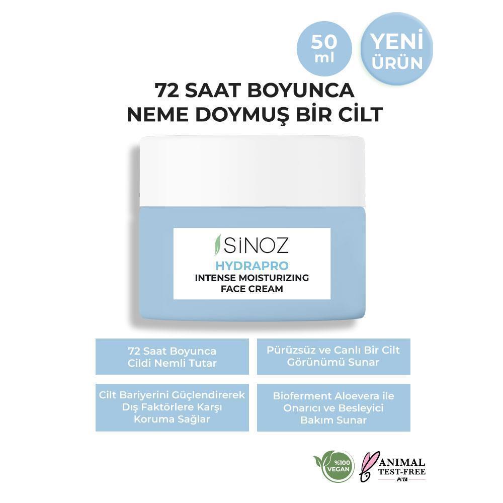 Sinoz Hydrapro Yoğun Nemlendirici Yüz Bakım Kremi (Bioferment Aloevera teknolojisi) 