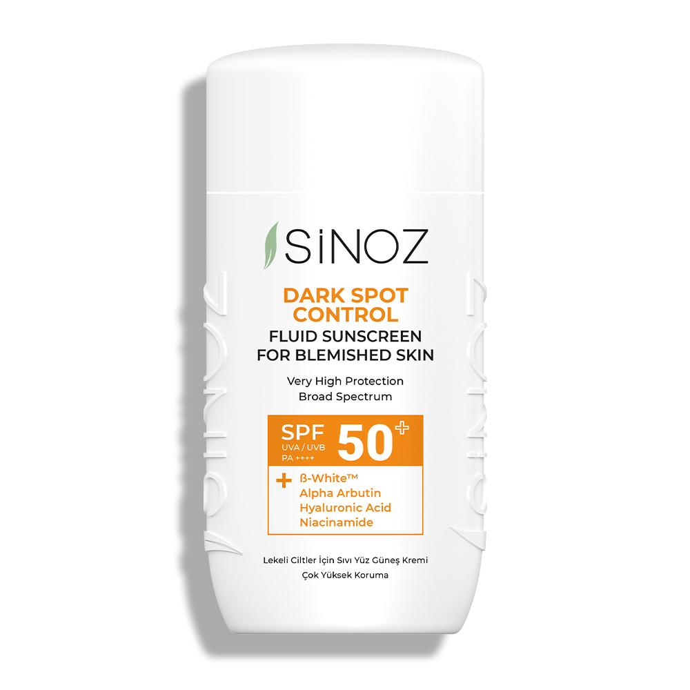 Sinoz Spf50+ Lekeli Ciltlere Özel Sıvı Güneş Kremi - Yeni Nesil Güneş Filtreleri ile Hibrit Formül 50ml